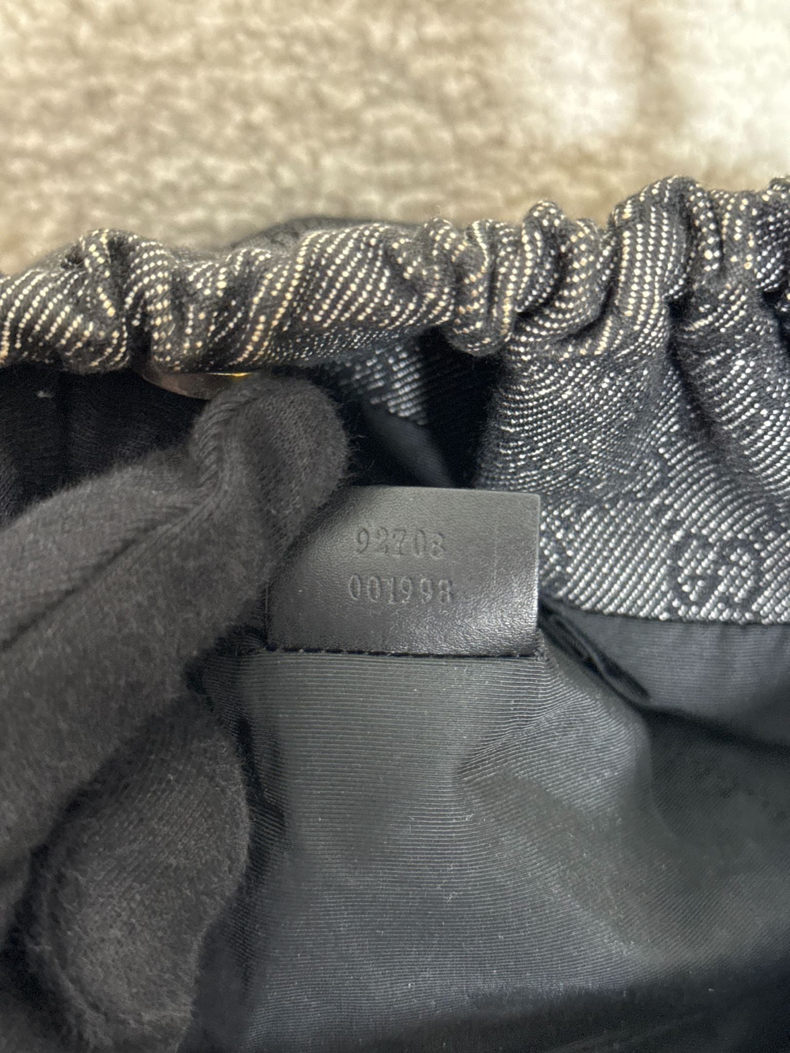 Gucci x Tom Ford GG Denim Bamboo Handle Bag