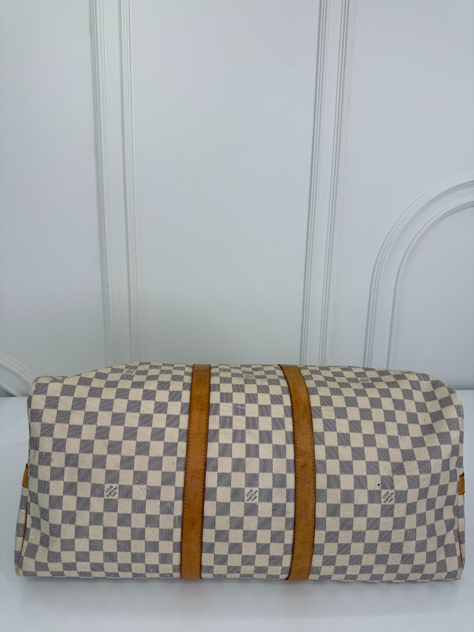 Louis Vuitton Keepall Bandoulière 55 Damier Azur Canvas