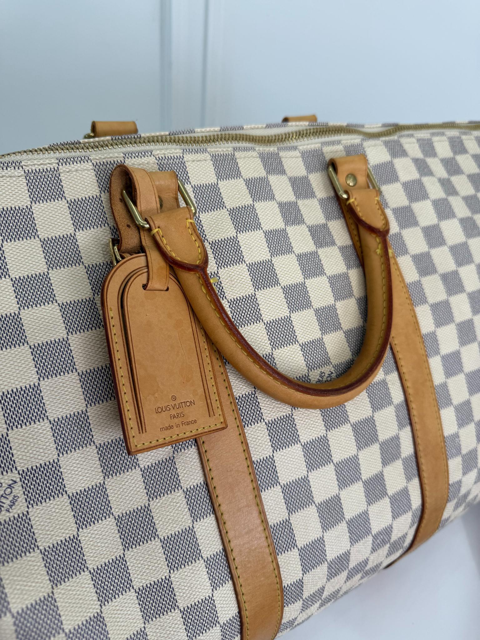 Louis Vuitton Keepall Bandoulière 55 Damier Azur Canvas