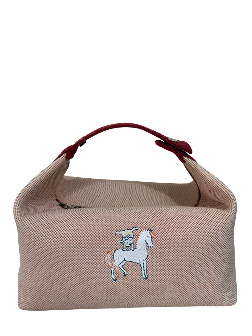 Hermès Canvas Large Bride-A-Brac Cabriole Case Terracotta