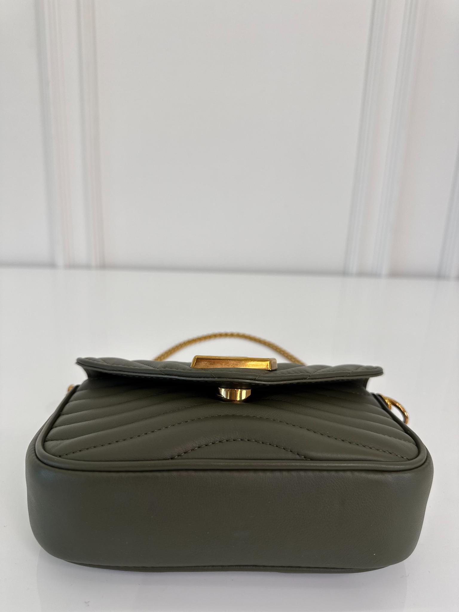 Louis Vuitton New Wave Multi Pochette Quilted Khaki Calfskin
