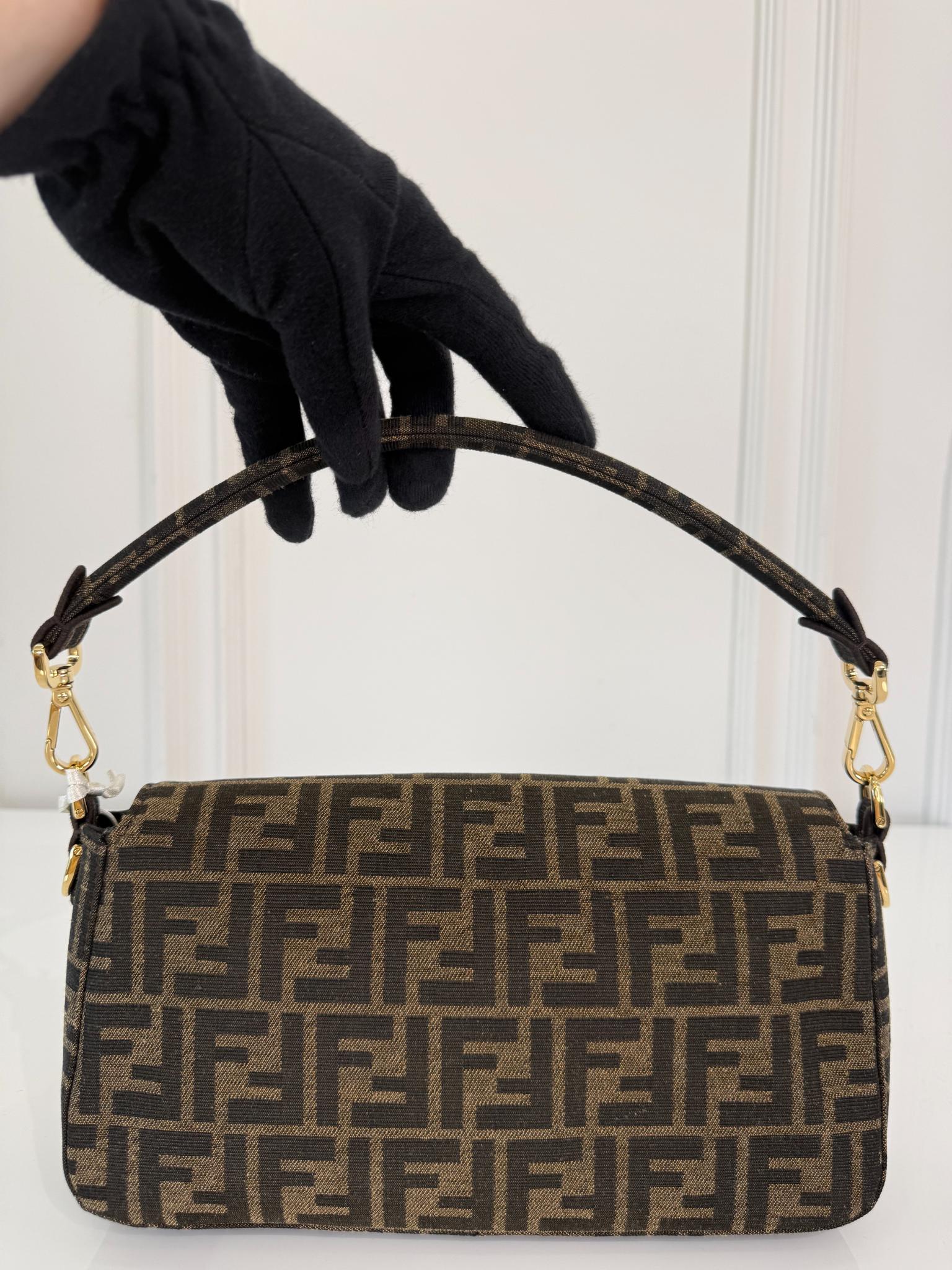 Fendi Brown Zucca FF Multipocket Cargo Baguette