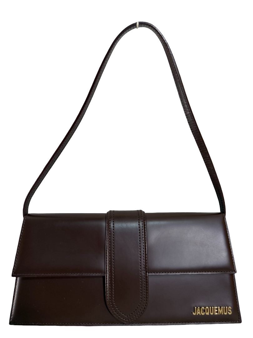 Jacquemus Bambino Long Dark Brown Smooth Leather Shoulder Bag