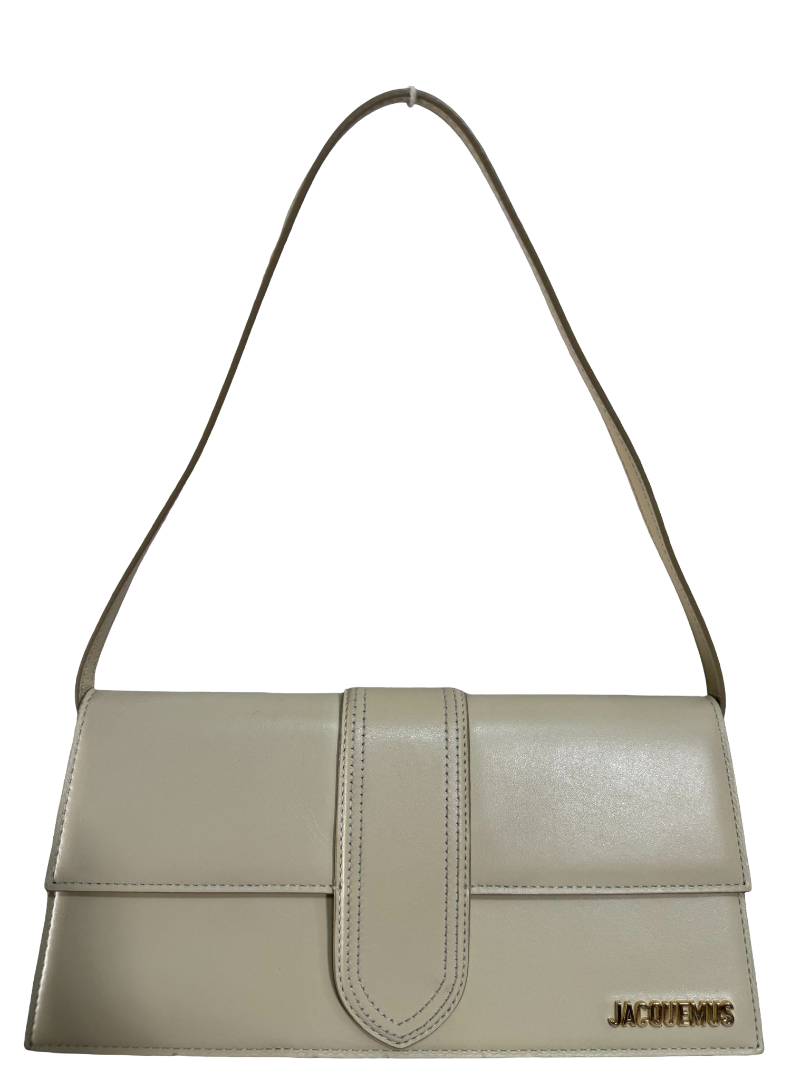 Jacquemus Bambino Long Ivory Smooth Leather Shoulder Bag