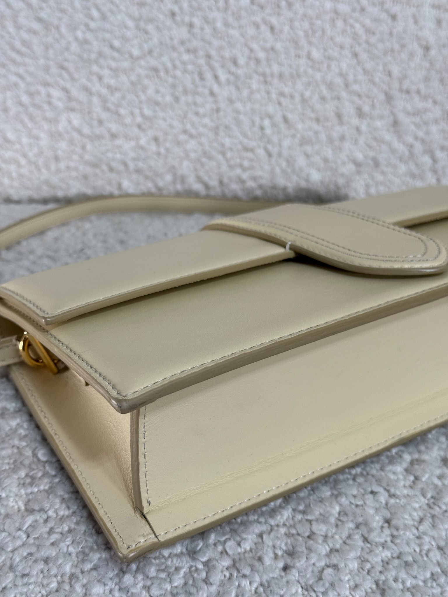 Jacquemus Bambino Long Ivory Smooth Leather Shoulder Bag