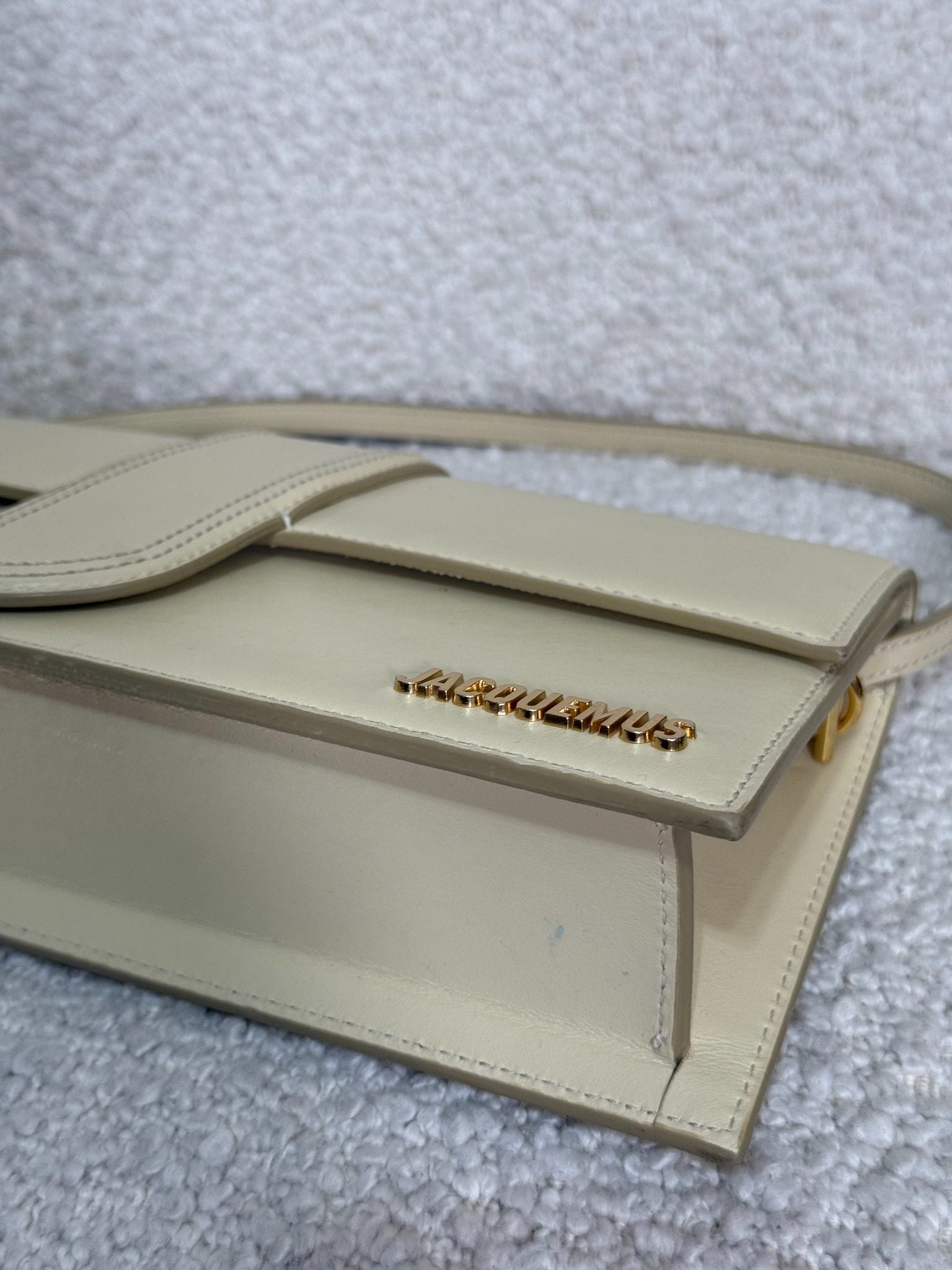 Jacquemus Bambino Long Ivory Smooth Leather Shoulder Bag