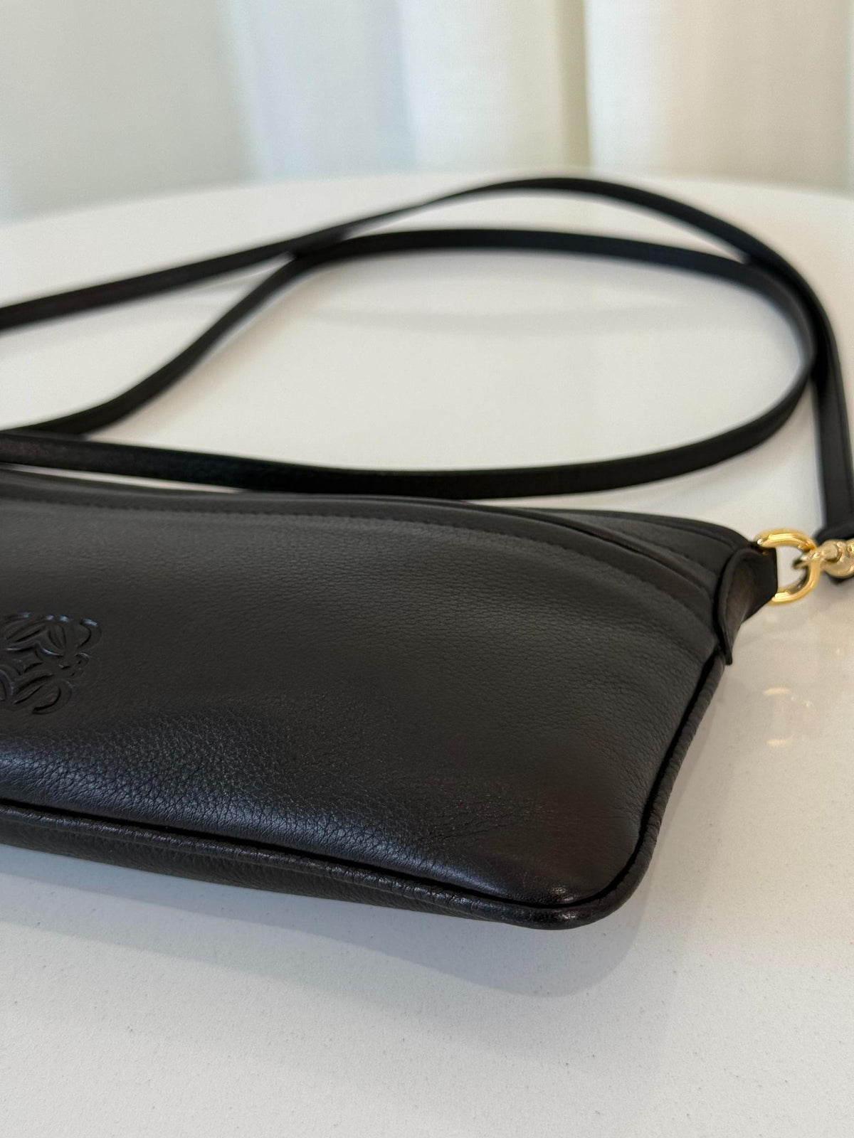 Loewe Anagram Leather Black Mini Pouch