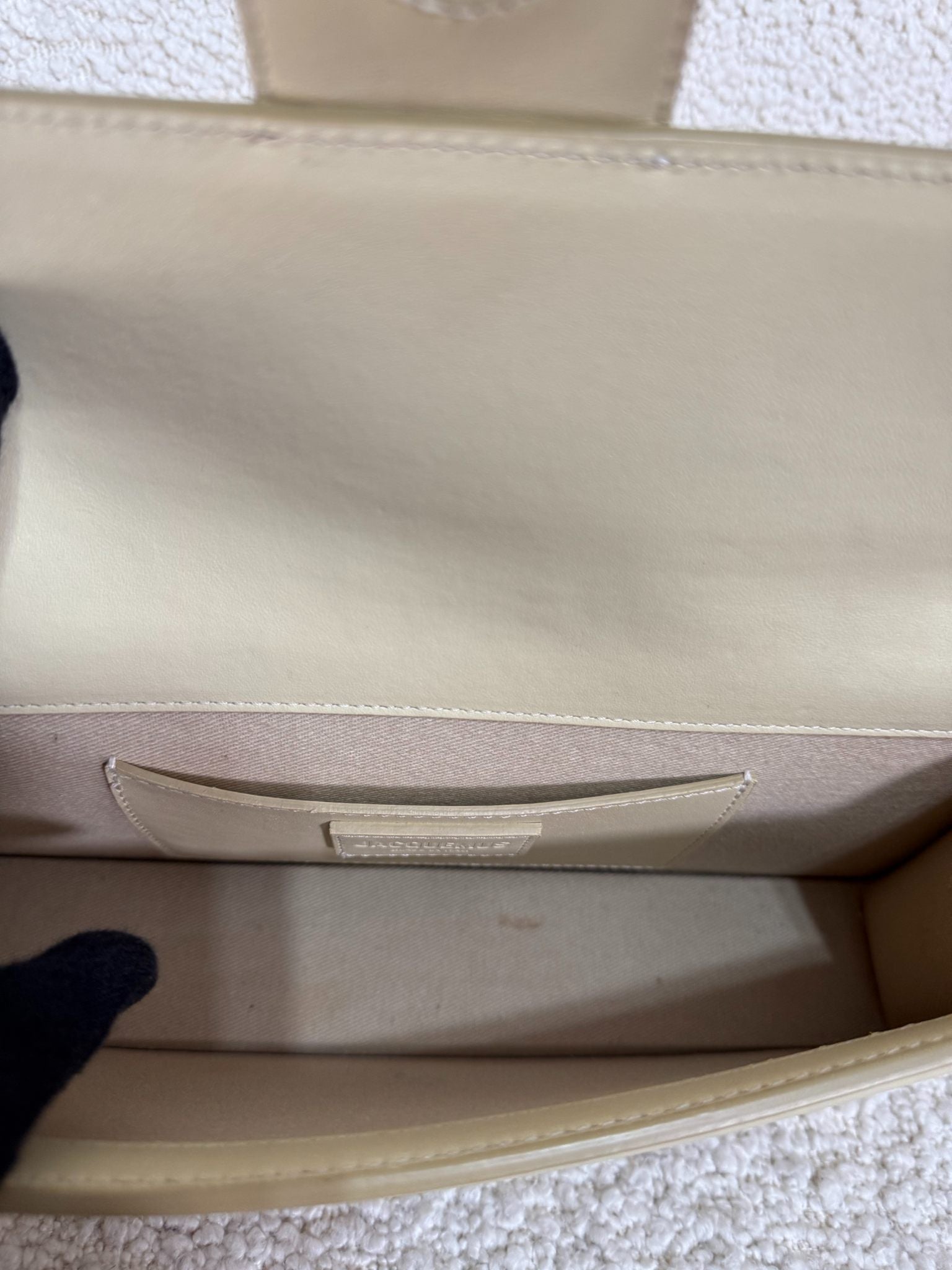 Jacquemus Bambino Long Ivory Smooth Leather Shoulder Bag