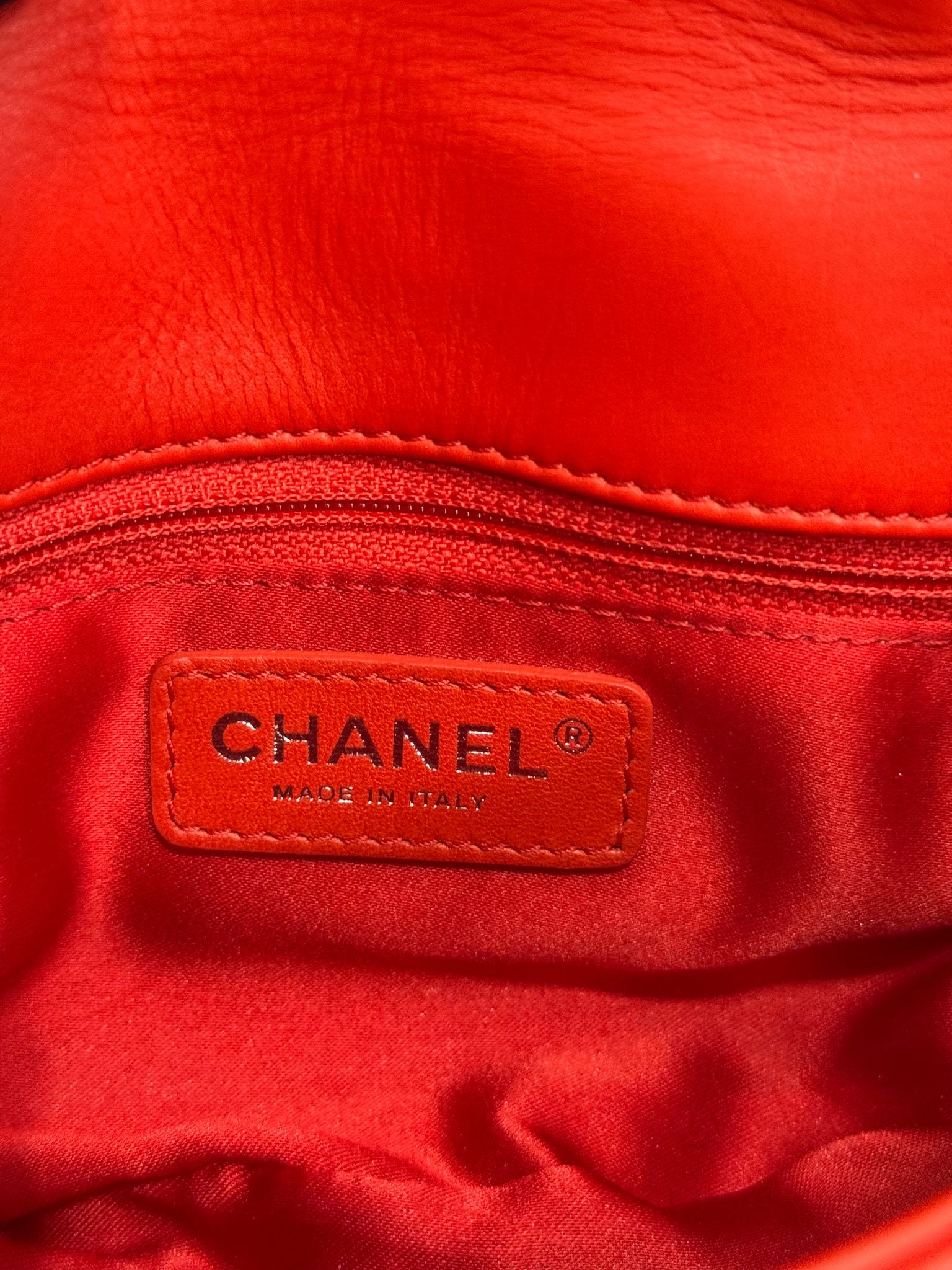 Chanel Red Lambskin 3 Accordion Small Flap Bag