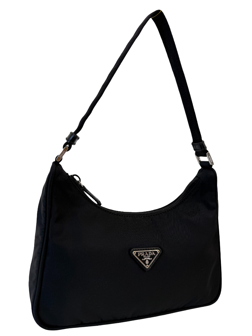 Prada Black Nylon Vintage Early 2000's Pochette