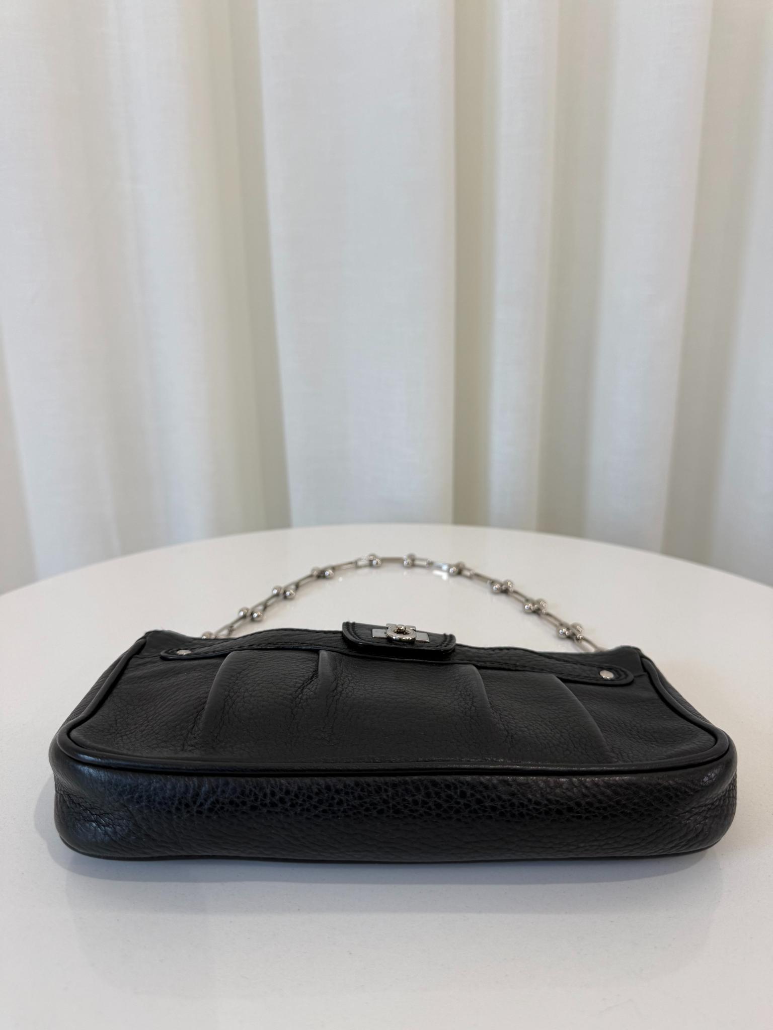 Salvatore Ferragamo Adelia Black Leather Pochette