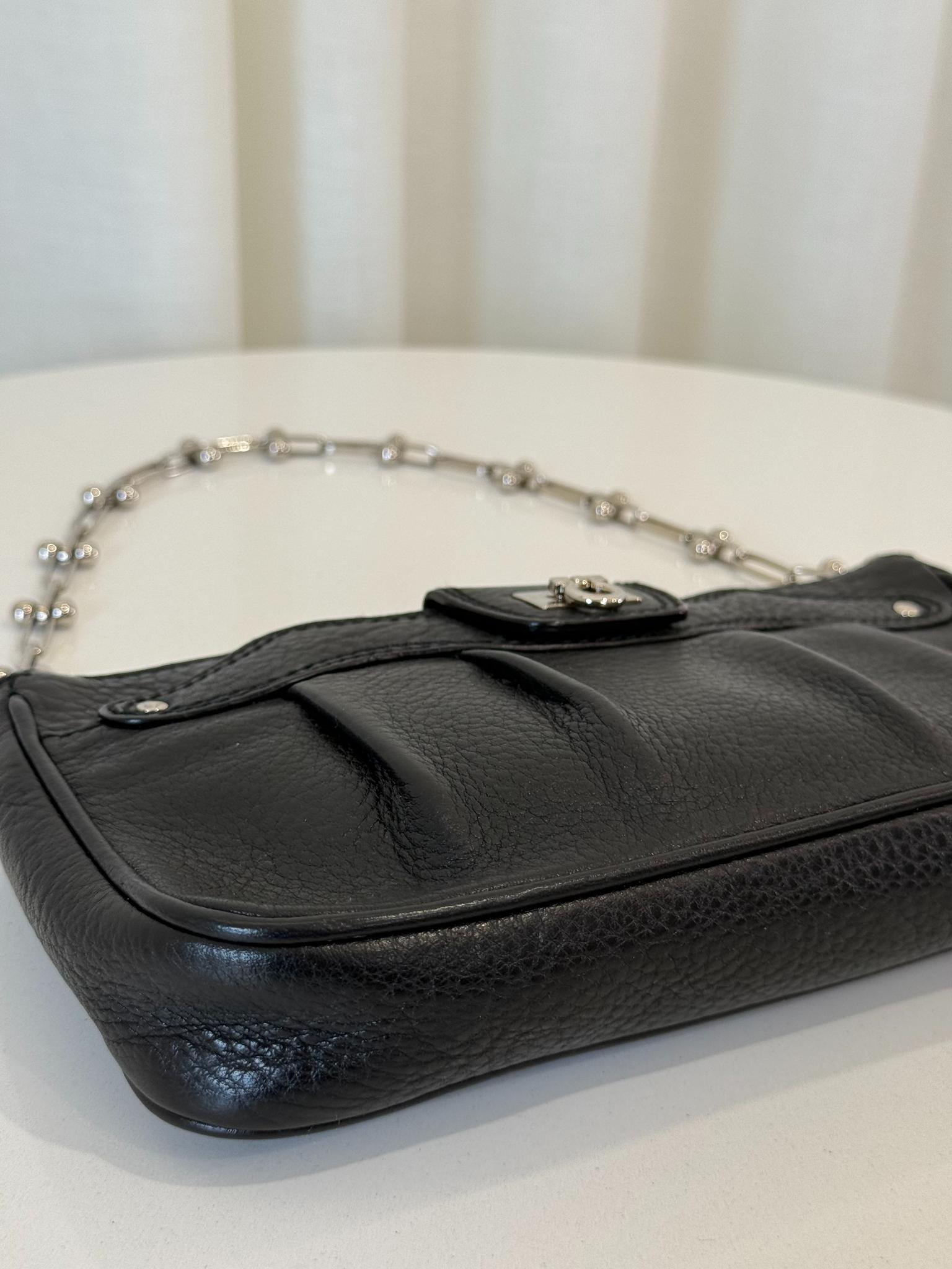 Salvatore Ferragamo Adelia Black Leather Pochette