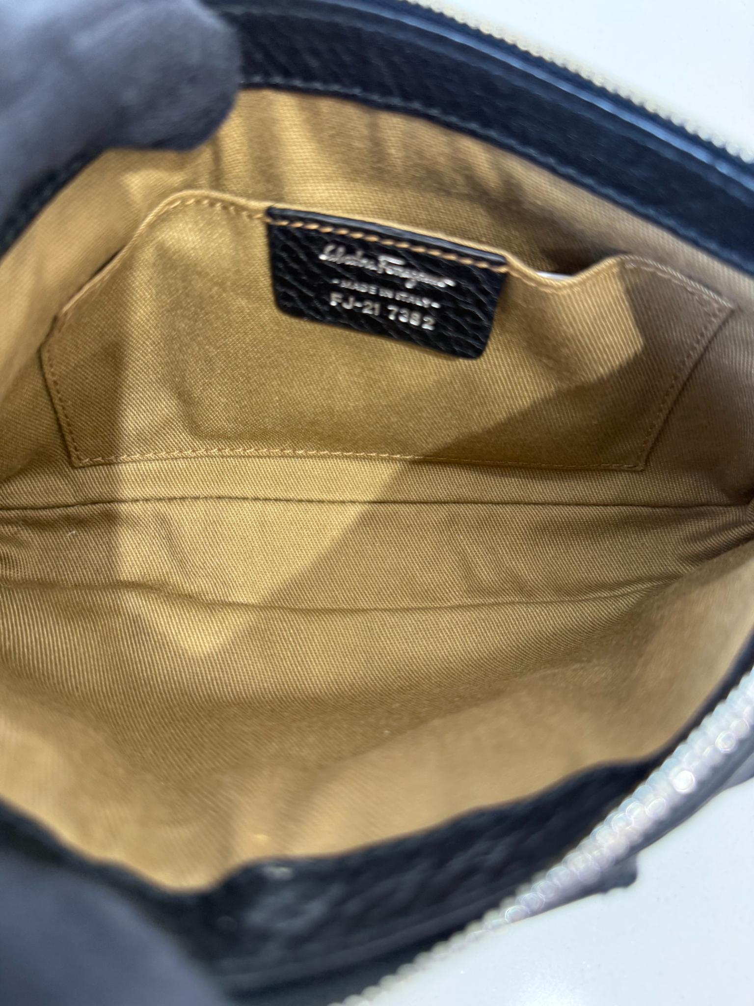 Salvatore Ferragamo Adelia Black Leather Pochette