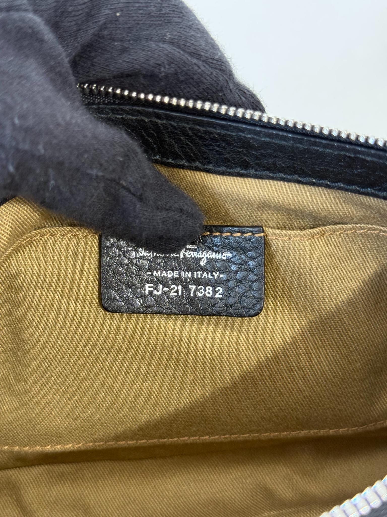 Salvatore Ferragamo Adelia Black Leather Pochette