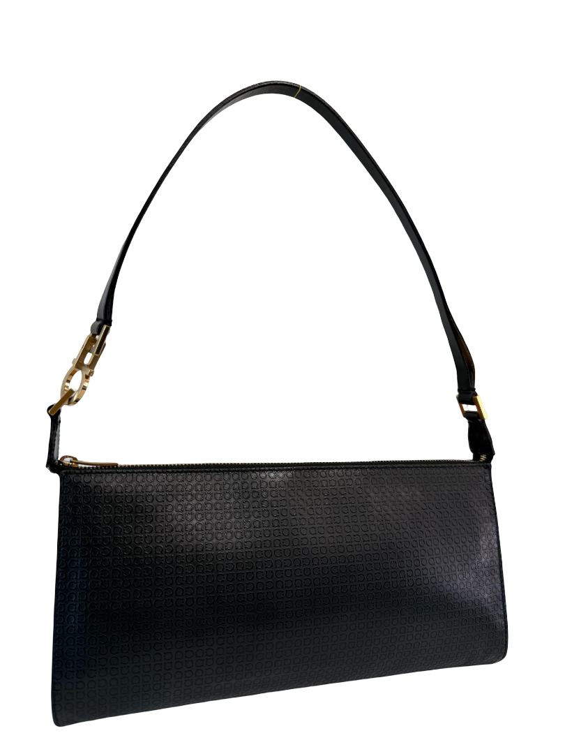 Salvatore Ferragamo Gancini Embossed Leather Pochette