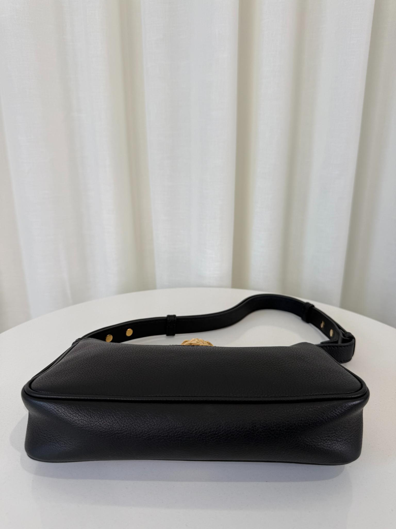 Versace La Medusa Black Leather Small Pochette