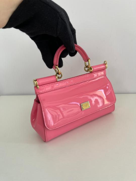 Dolce & Gabbana Miss Sicily Bag in Pink Patent Leather