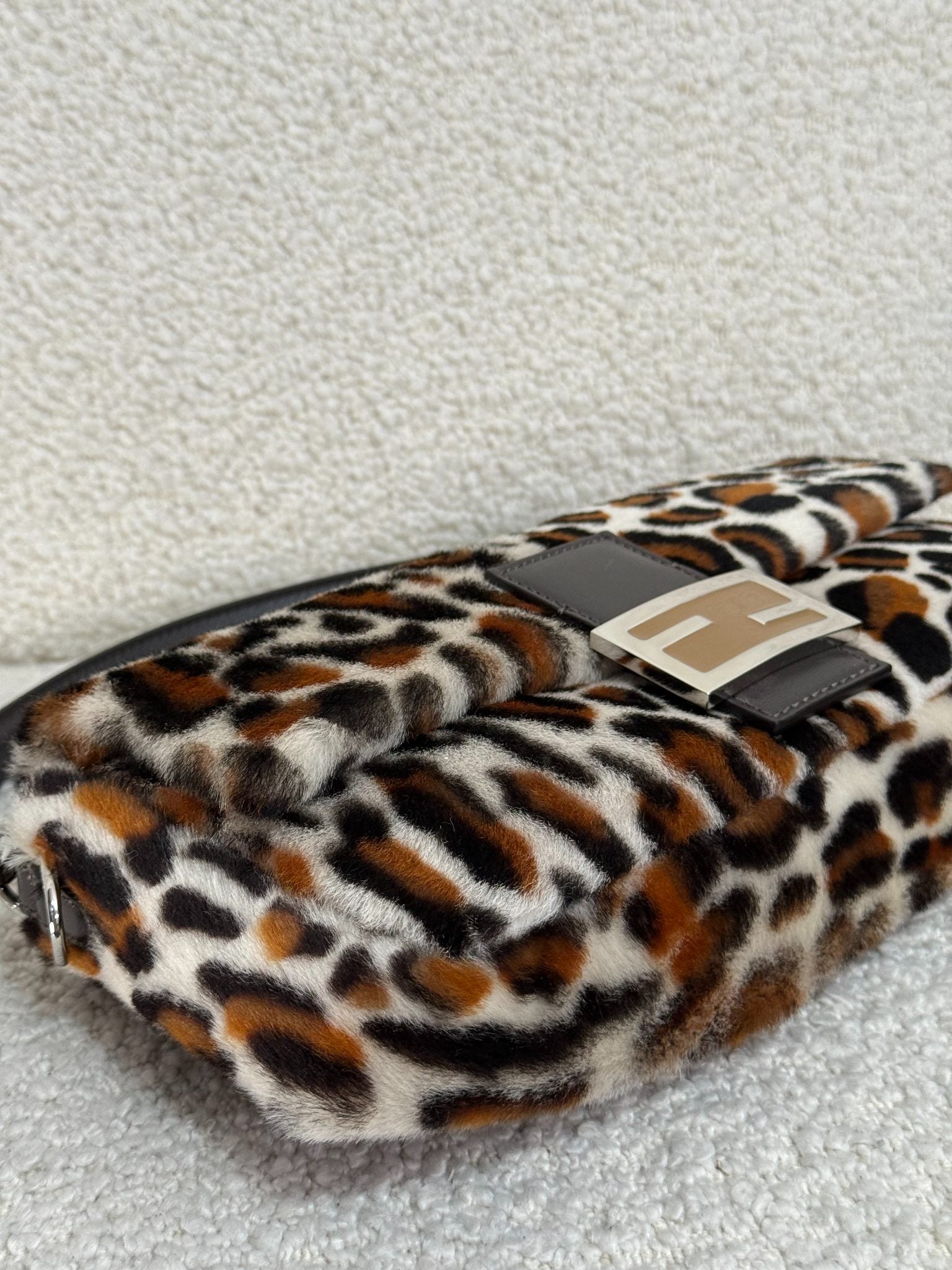 Fendi Re-Edition Leopard Print Calf Hair Baguette