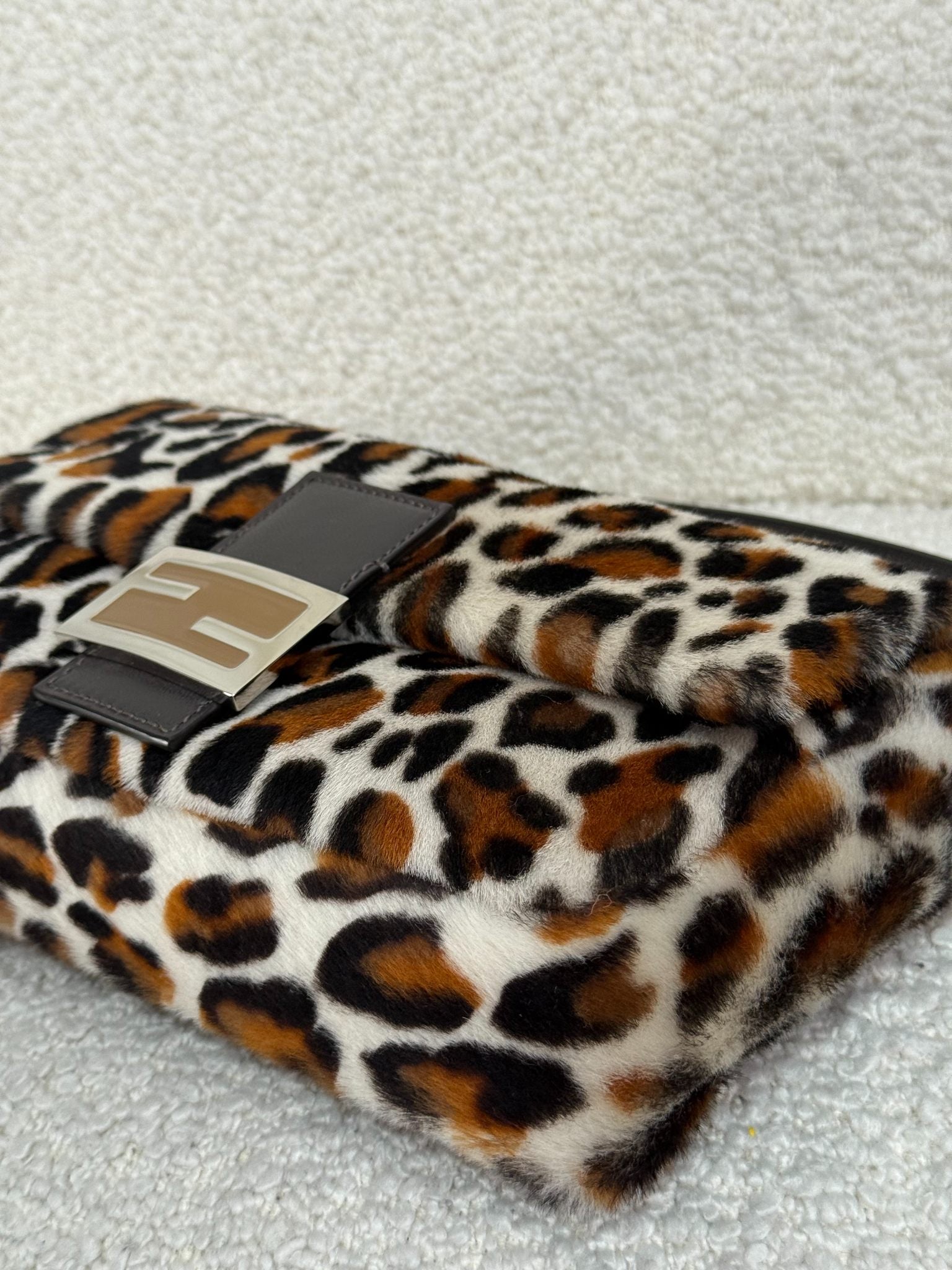 Fendi Re-Edition Leopard Print Calf Hair Baguette