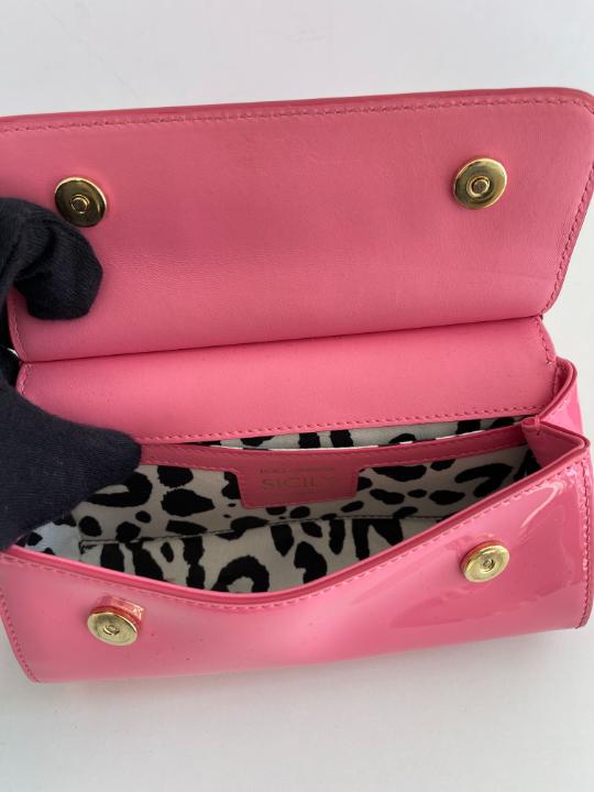 Dolce & Gabbana Miss Sicily Bag in Pink Patent Leather