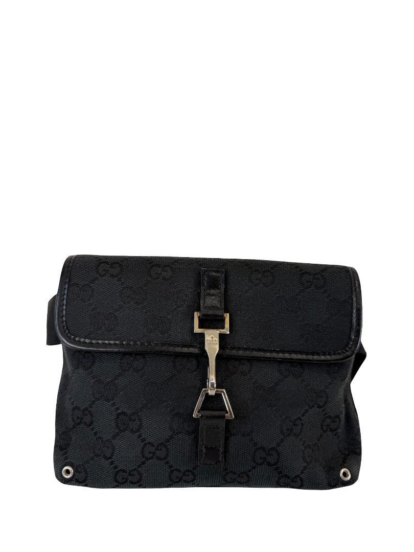 Gucci GG Monogram Web Flight Belt Bag Black
