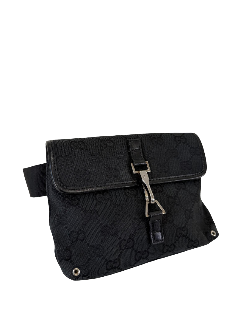 Gucci GG Monogram Web Flight Belt Bag Black