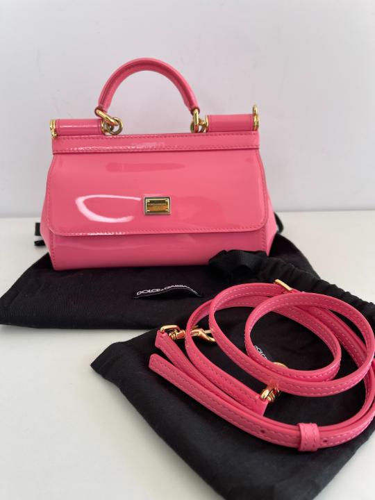 Dolce & Gabbana Miss Sicily Bag in Pink Patent Leather