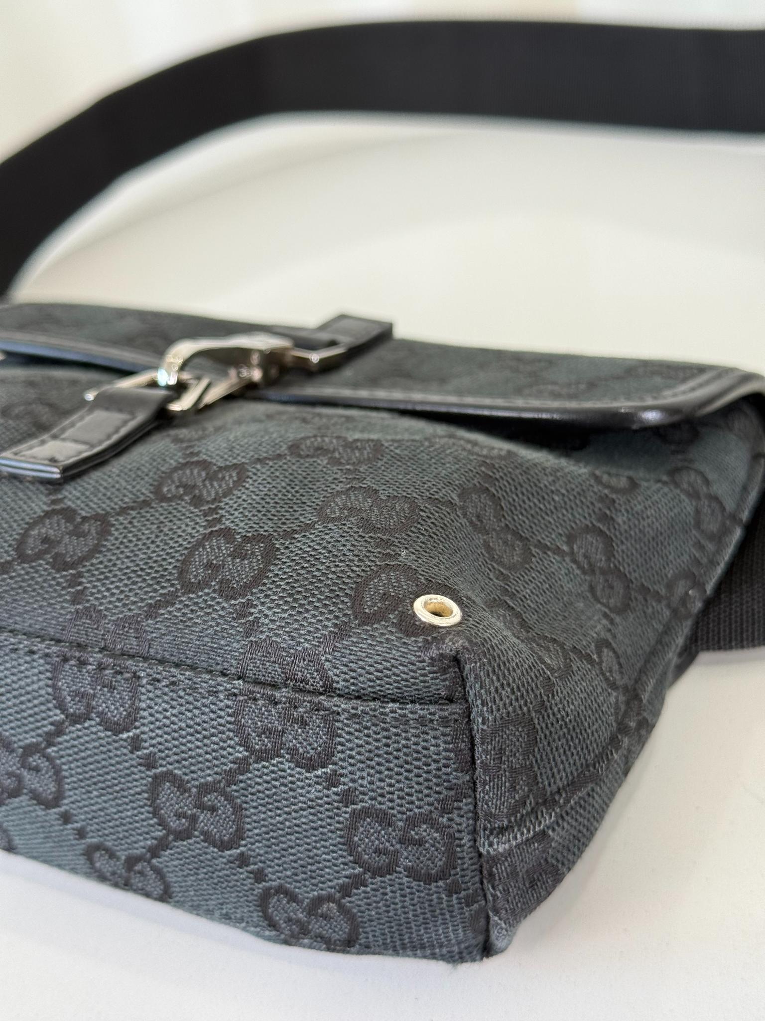 Gucci GG Monogram Web Flight Belt Bag Black
