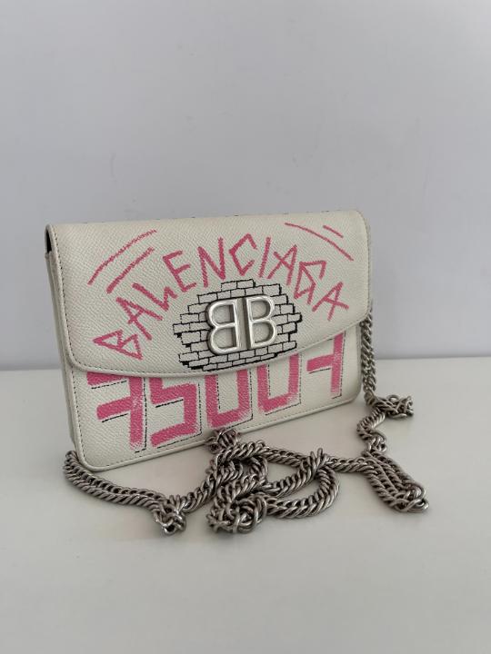 Balenciaga White And Pink BB Graffiti WOC