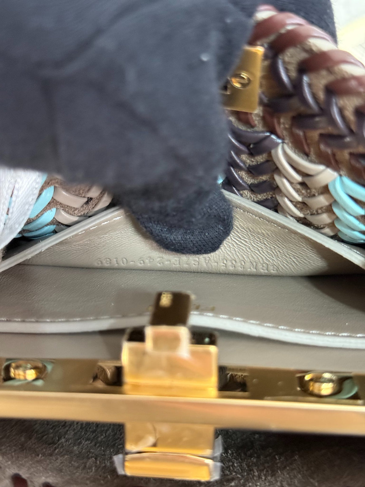 Fendi Peekaboo ISeeU Petite Blueberry-colored Interlaced Leather