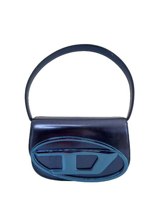 Diesel Shoulder Bag Blue Mirrored Leather Blue