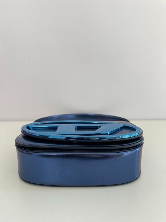 Diesel Shoulder Bag Blue Mirrored Leather Blue
