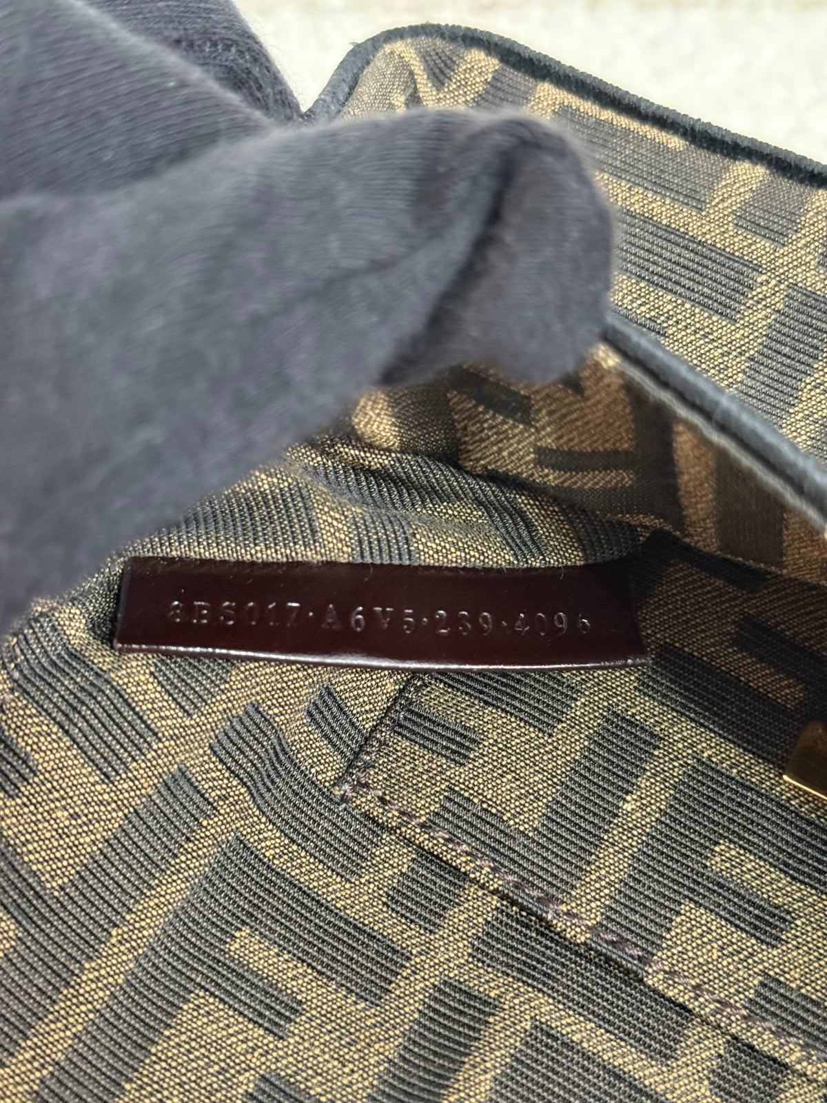 Fendi Mini Baguette Brown FF Jacquard Fabric Bag