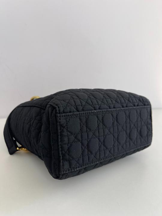 Christian Dior Mini Lady Dior Black Nylon Vintage Handbag