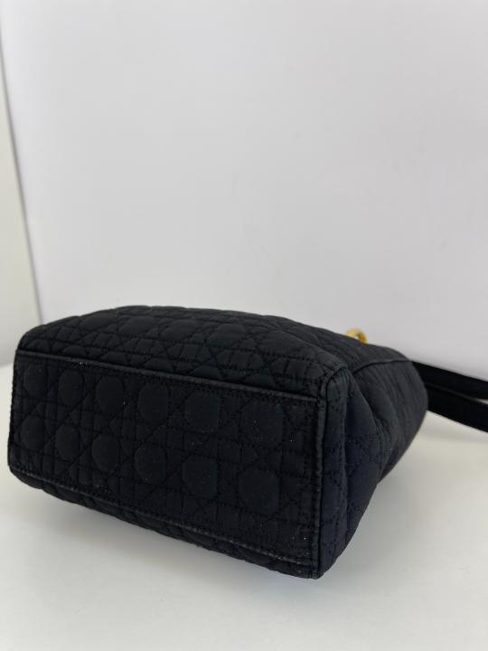 Christian Dior Mini Lady Dior Black Nylon Vintage Handbag