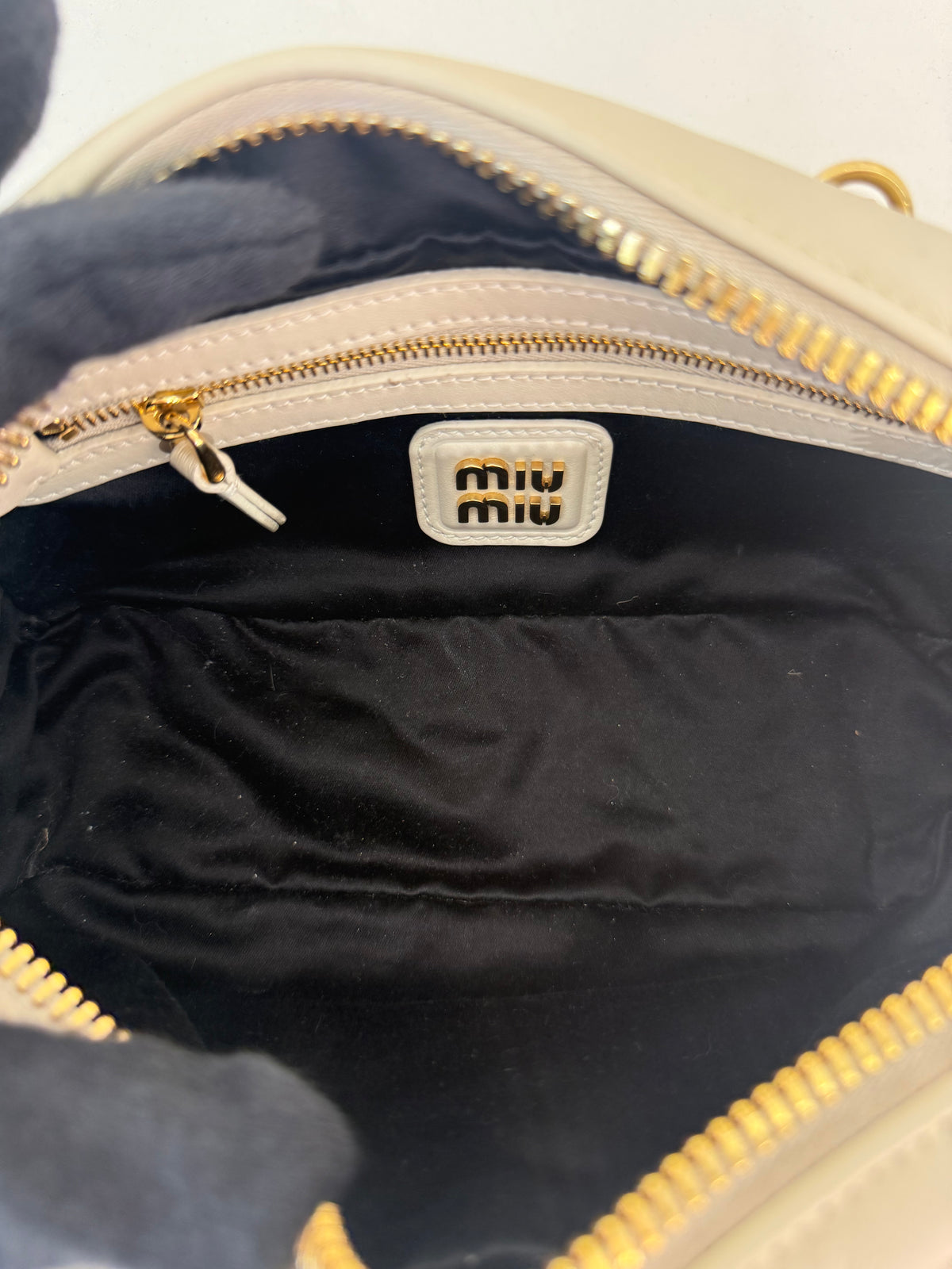 Miu Miu Arcadie Mini Arcadie Chalk White Leather Mini Bag