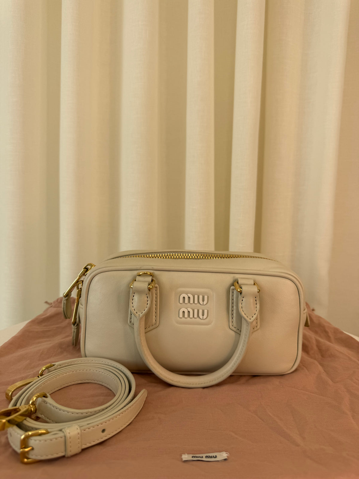 Miu Miu Arcadie Mini Arcadie Chalk White Leather Mini Bag