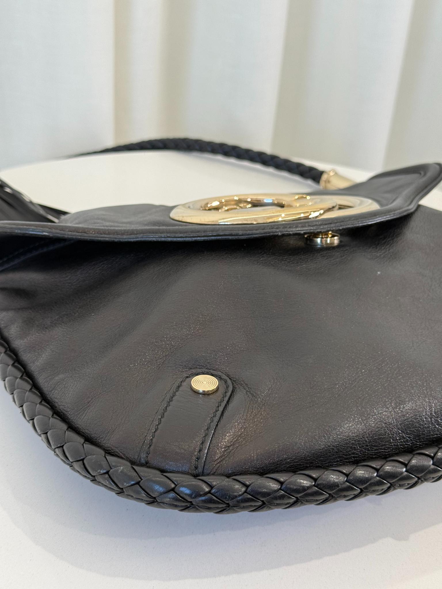 Gucci Black Leather Medium Britt Shoulder Bag