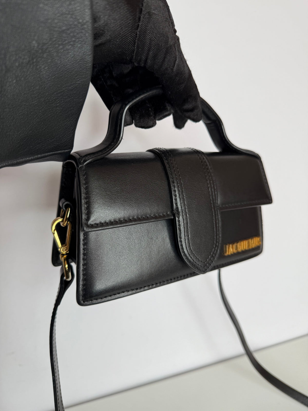 Jacquemus Le Bambino Black Leather Crossbody Bag