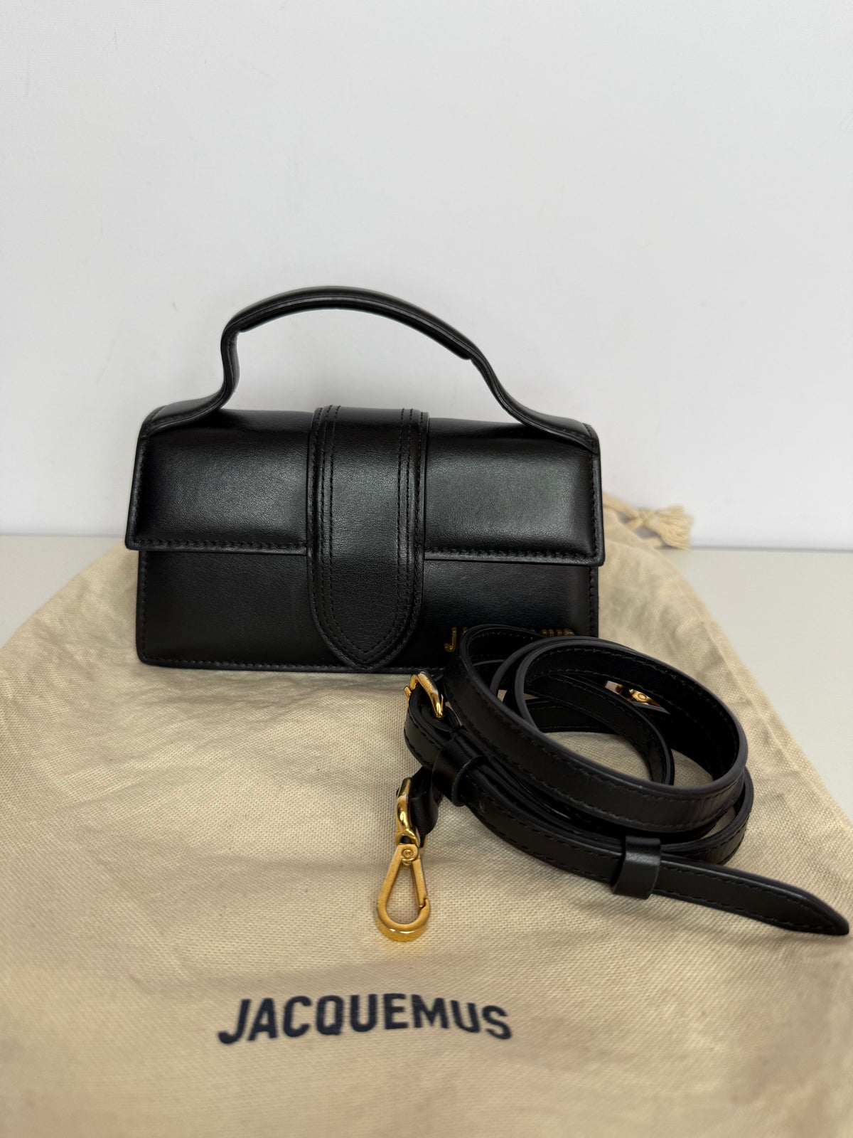 Jacquemus Le Bambino Black Leather Crossbody Bag
