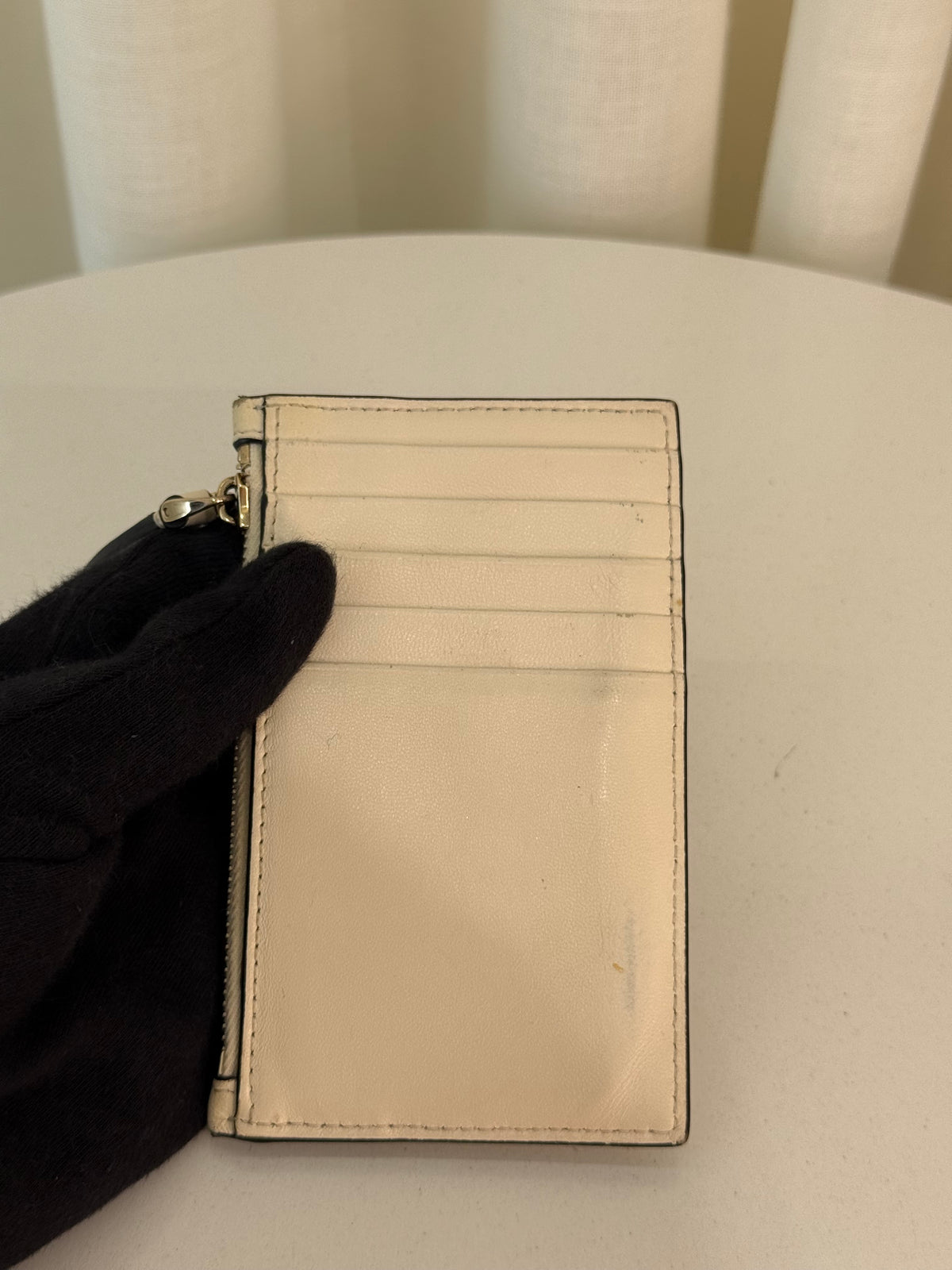 Valentino Garavani Compact Vlogo White Calfskin Card Holder