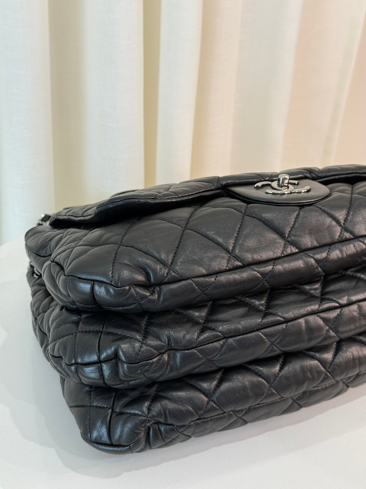 Chanel Black Lambskin Double-Sided Flap Accordion Tote