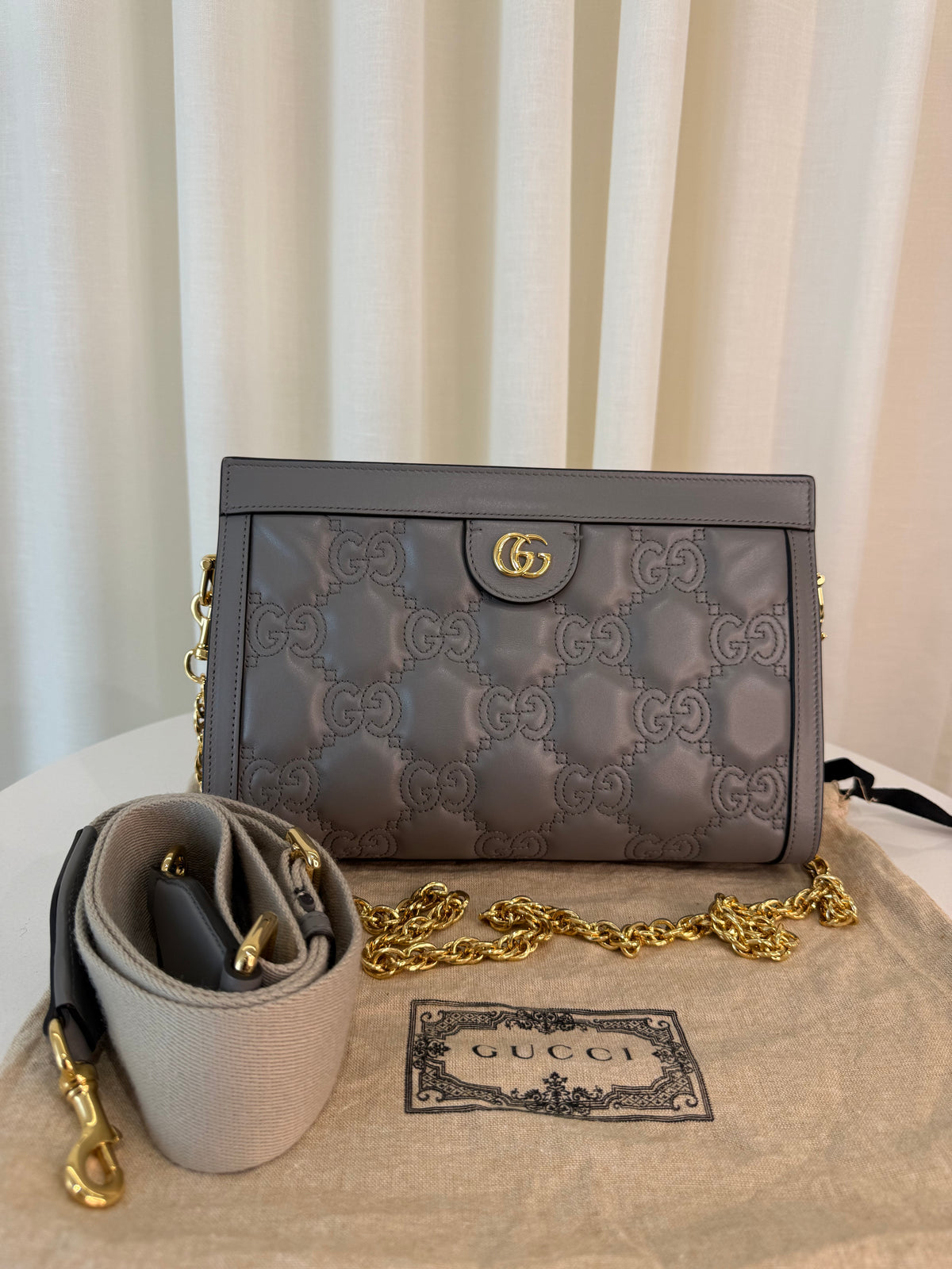 Gucci GG Embossed Matelasse Leather Small Shoulder Bag