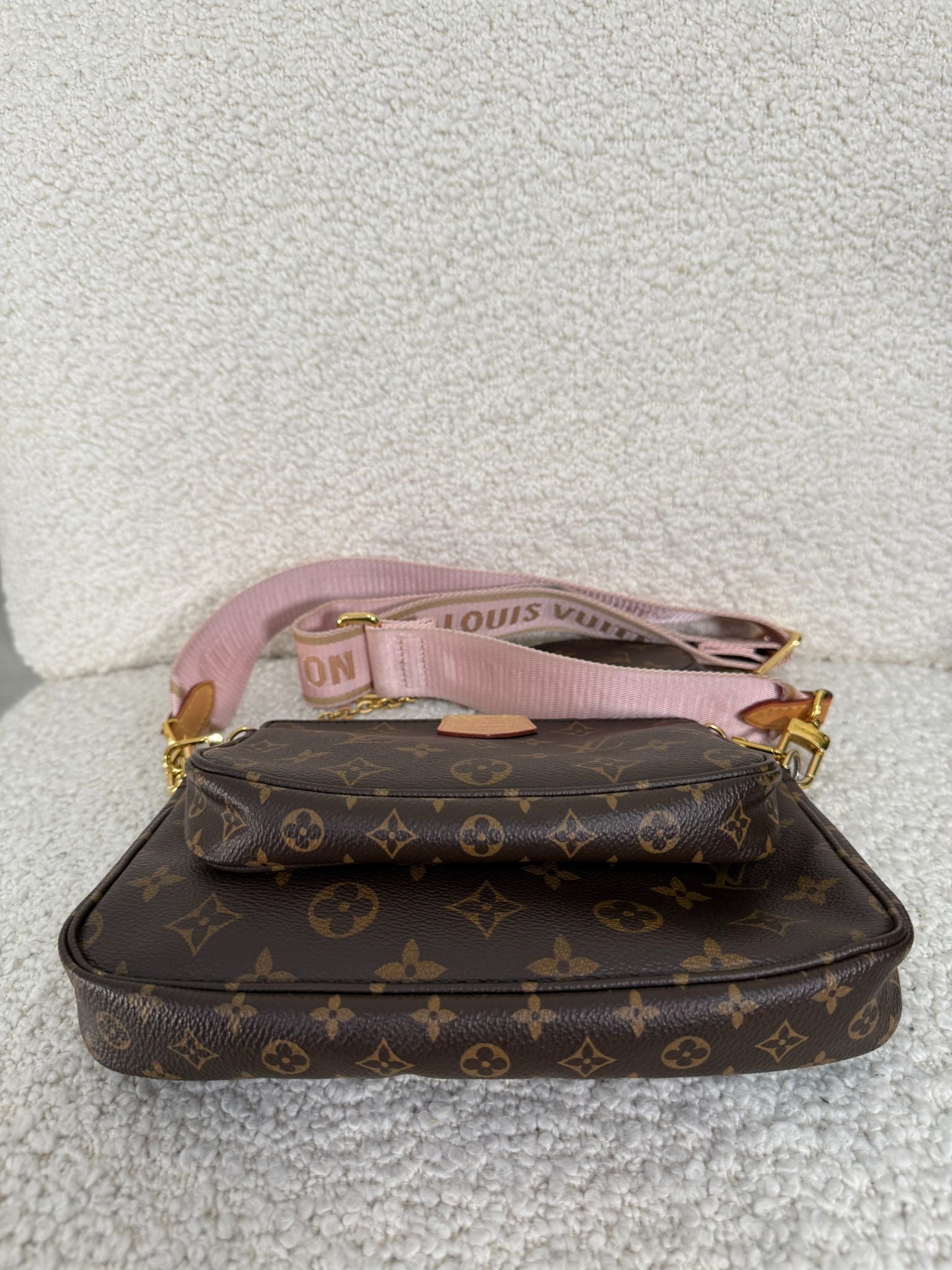 Louis Vuitton Multi Pochette Accessoires Rose Clair Strap Monogram Canvas
