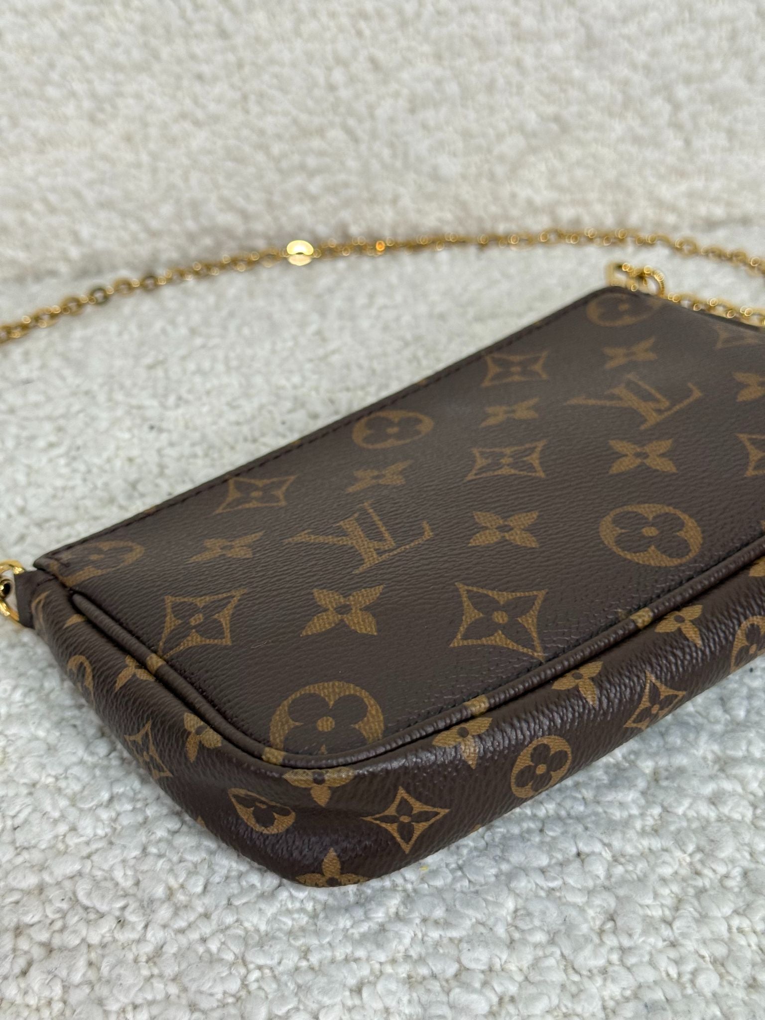 Louis Vuitton Multi Pochette Accessoires Rose Clair Strap Monogram Canvas