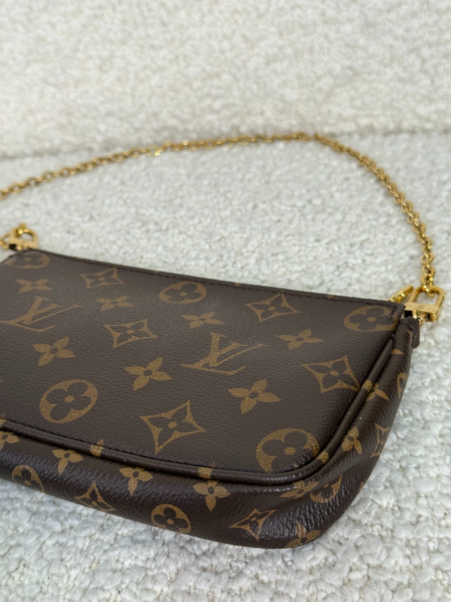 Louis Vuitton Multi Pochette Accessoires Rose Clair Strap Monogram Canvas