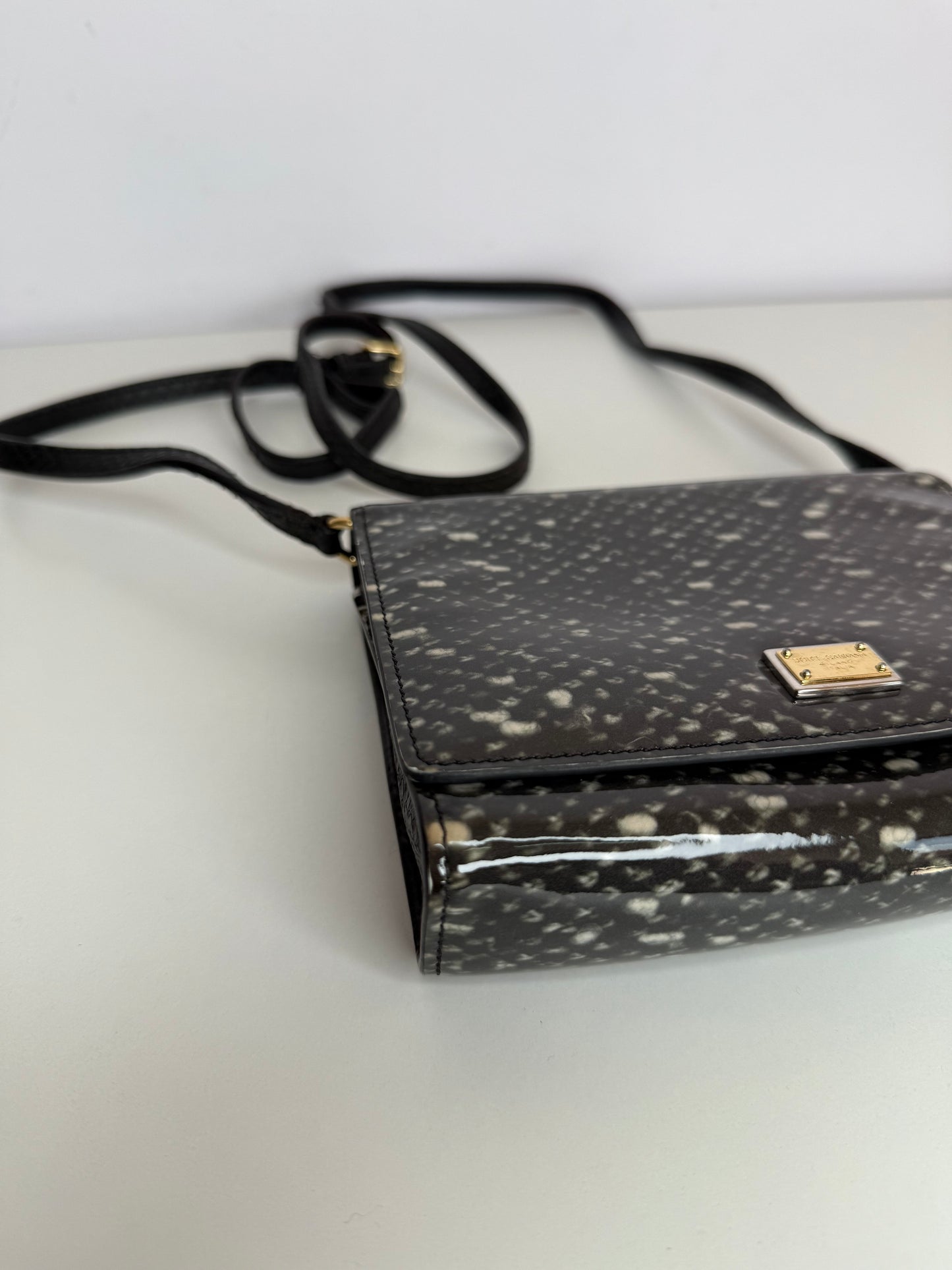 Dolce Gabbana Patent Leather Crossbody Bag