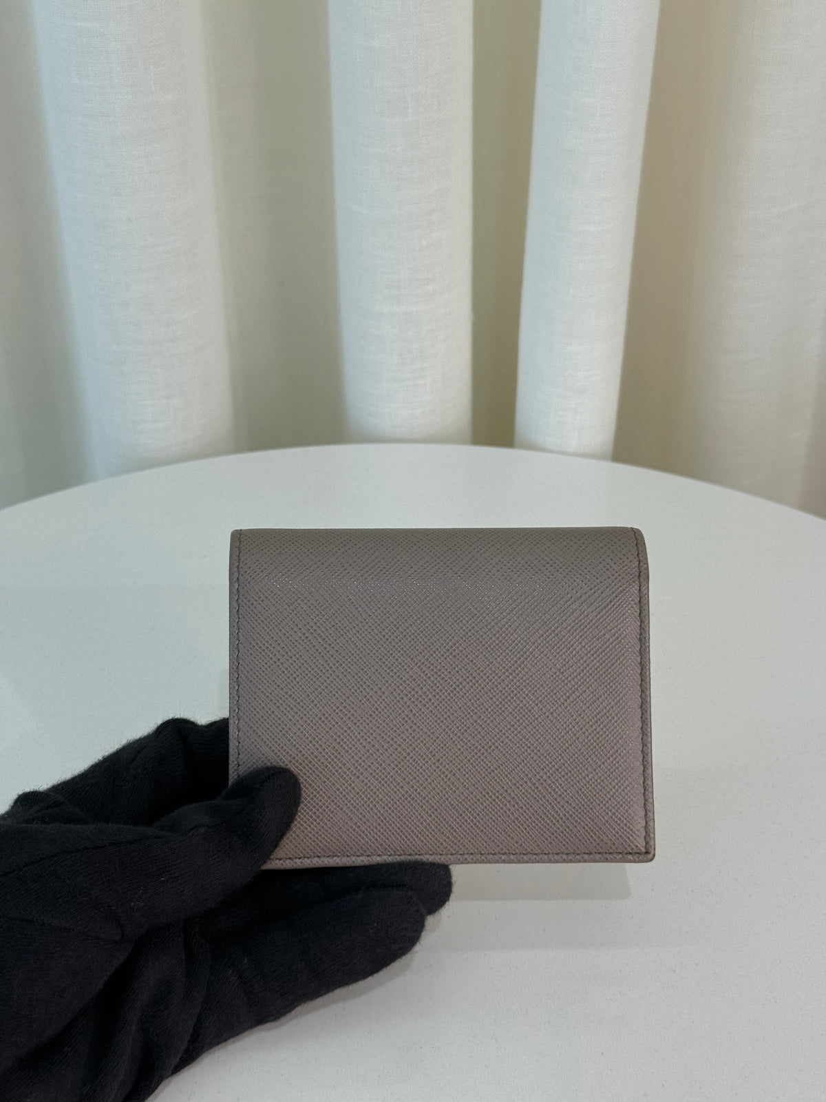 Prada Small Saffiano Leather Wallet Clay Grey