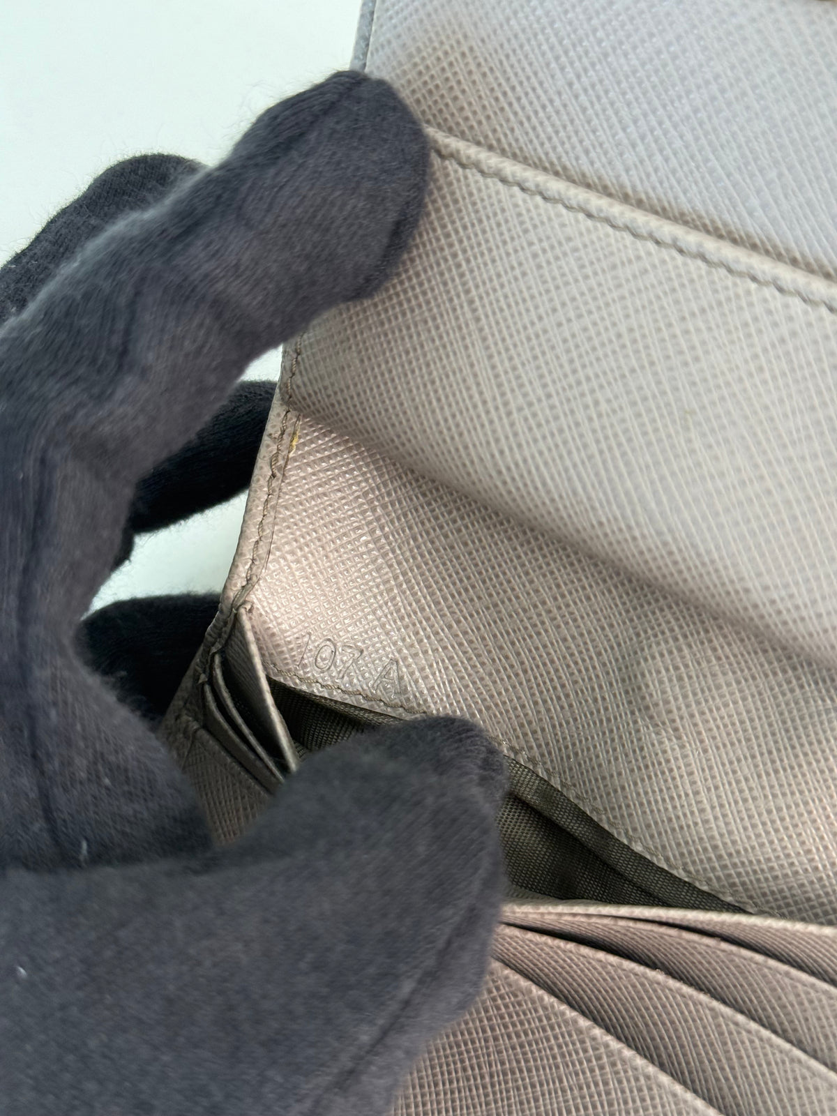 Prada Small Saffiano Leather Wallet Clay Grey