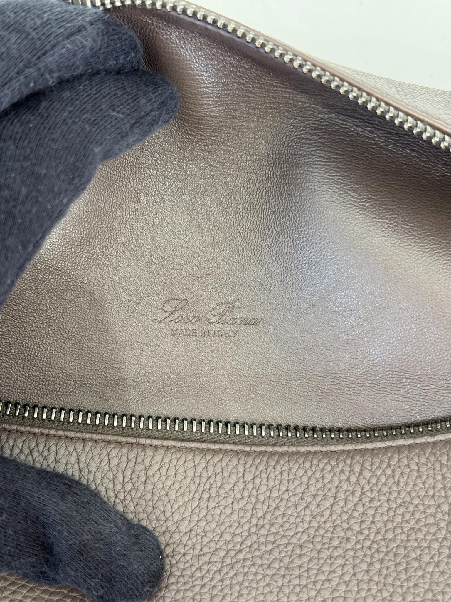 Loro Piana Men's Extra Pouch L29 Dark Brown Grained Calfskin Leather